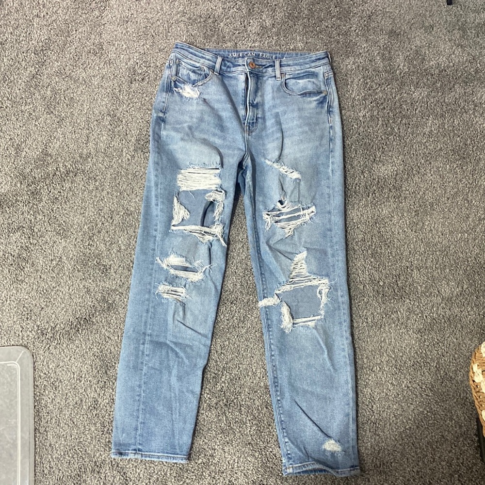 American Eagle Distressed Mom Jeans